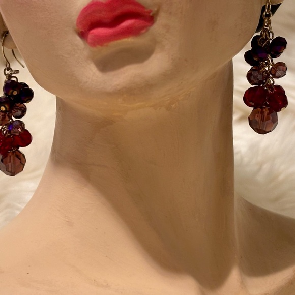 50% Off - Pretty dangle Earrings with various Purple shades of AB Crystal beads - Picture 11 of 14